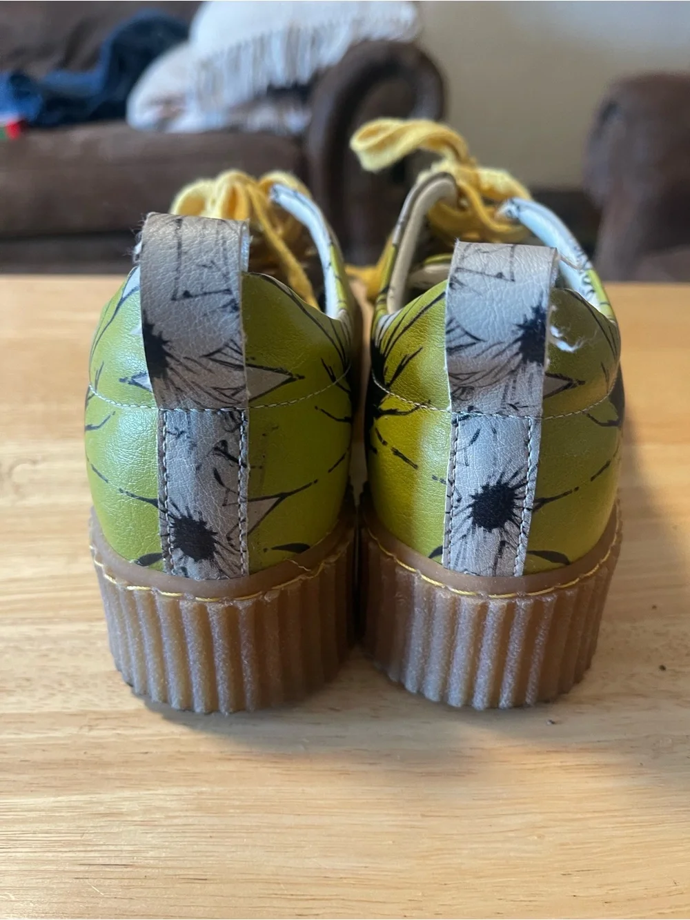 Goby Platform Sneakers Sunflower Motif PNN 501 Size 6.5 (37)